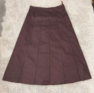 Alexandra bartlett taupe brown linen maxi skirt size 8 beautiful!!